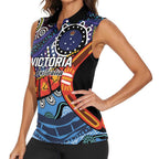 Australia Victoria State Women Sleeveless Polo Shirt Peace and Prosperity