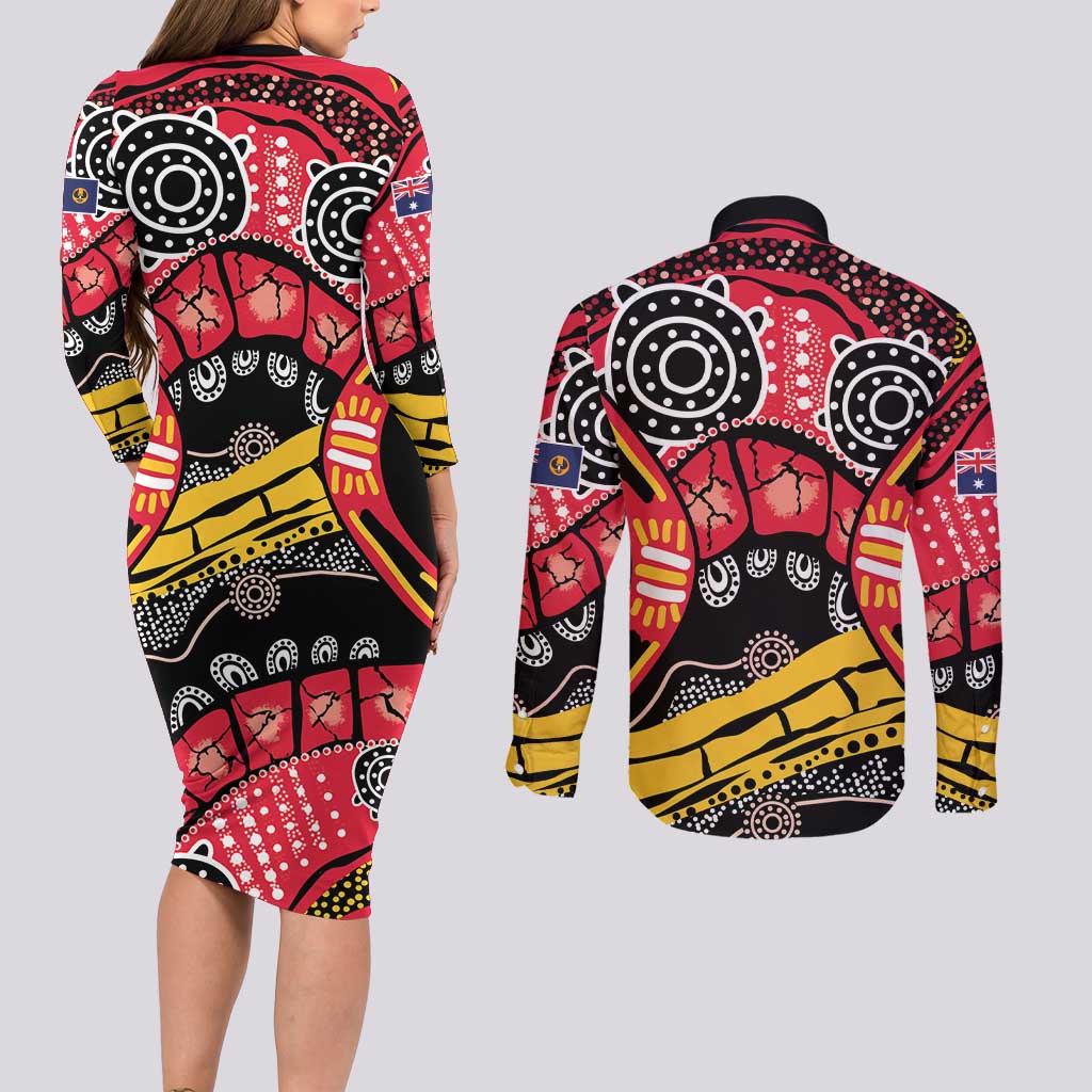 South Australia Festival State Wine State Couples Matching Long Sleeve Bodycon Dress and Long Sleeve Button Shirt
