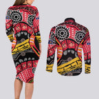 South Australia Festival State Wine State Couples Matching Long Sleeve Bodycon Dress and Long Sleeve Button Shirt