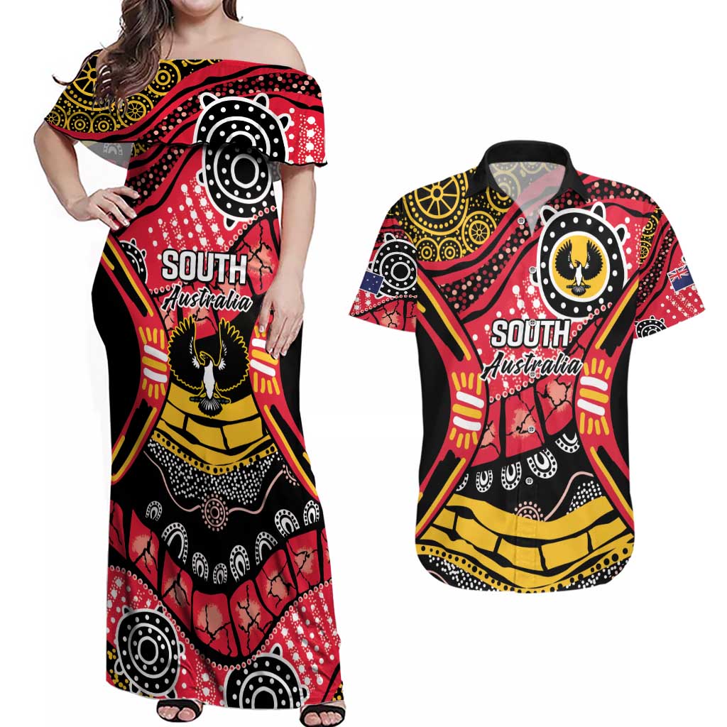 South Australia Festival State Wine State Couples Matching Off Shoulder Maxi Dress and Hawaiian Shirt