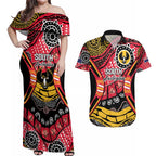 South Australia Festival State Wine State Couples Matching Off Shoulder Maxi Dress and Hawaiian Shirt