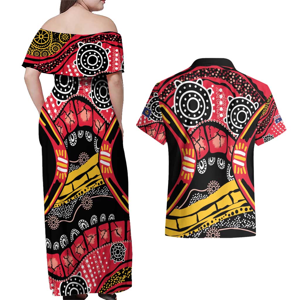 South Australia Festival State Wine State Couples Matching Off Shoulder Maxi Dress and Hawaiian Shirt