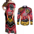 South Australia Festival State Wine State Couples Matching Off Shoulder Maxi Dress and Long Sleeve Button Shirt