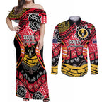 South Australia Festival State Wine State Couples Matching Off Shoulder Maxi Dress and Long Sleeve Button Shirt