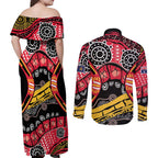 South Australia Festival State Wine State Couples Matching Off Shoulder Maxi Dress and Long Sleeve Button Shirt