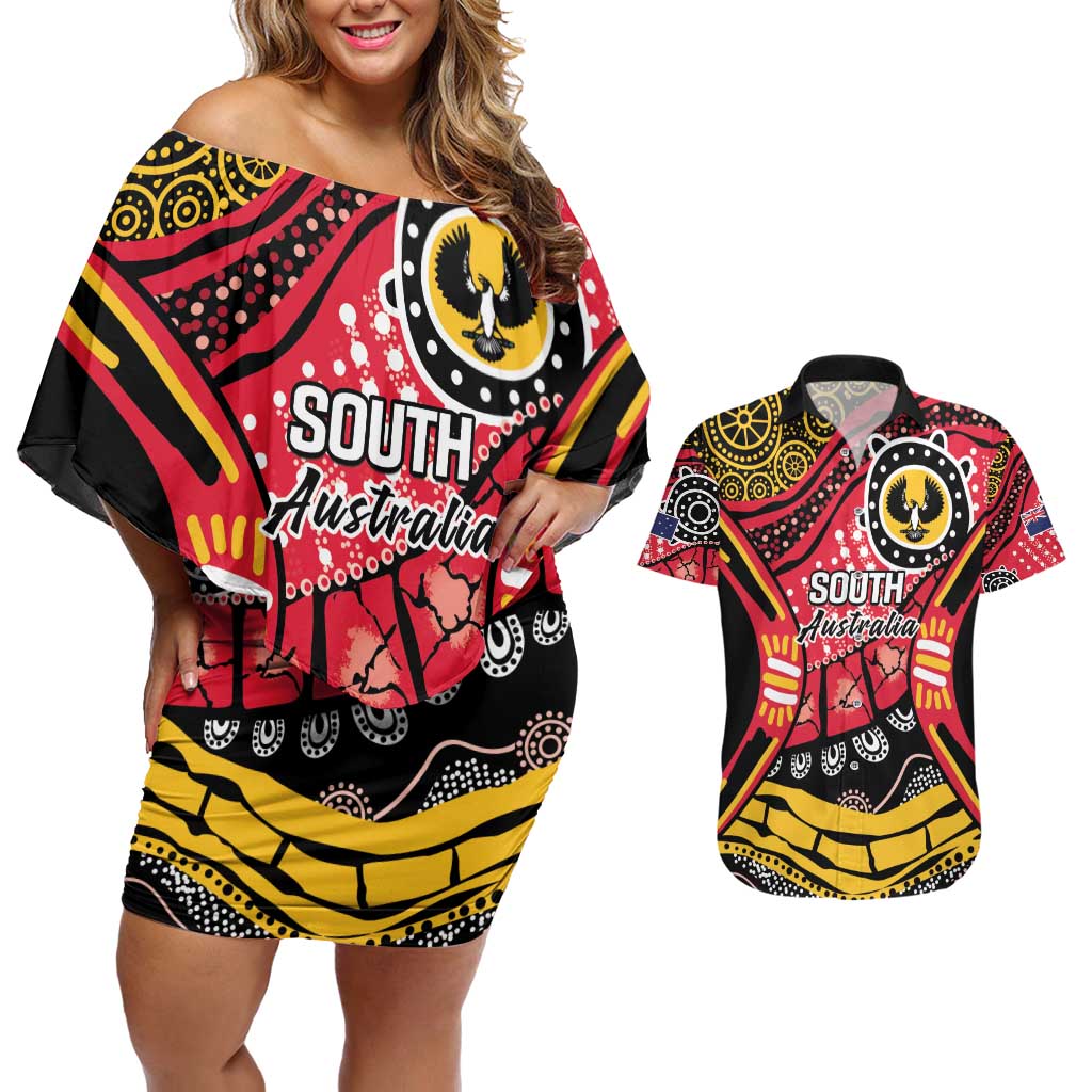 South Australia Festival State Wine State Couples Matching Off Shoulder Short Dress and Hawaiian Shirt