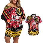 South Australia Festival State Wine State Couples Matching Off Shoulder Short Dress and Hawaiian Shirt