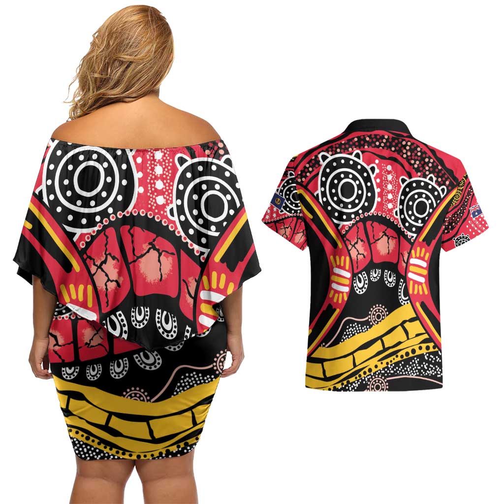 South Australia Festival State Wine State Couples Matching Off Shoulder Short Dress and Hawaiian Shirt