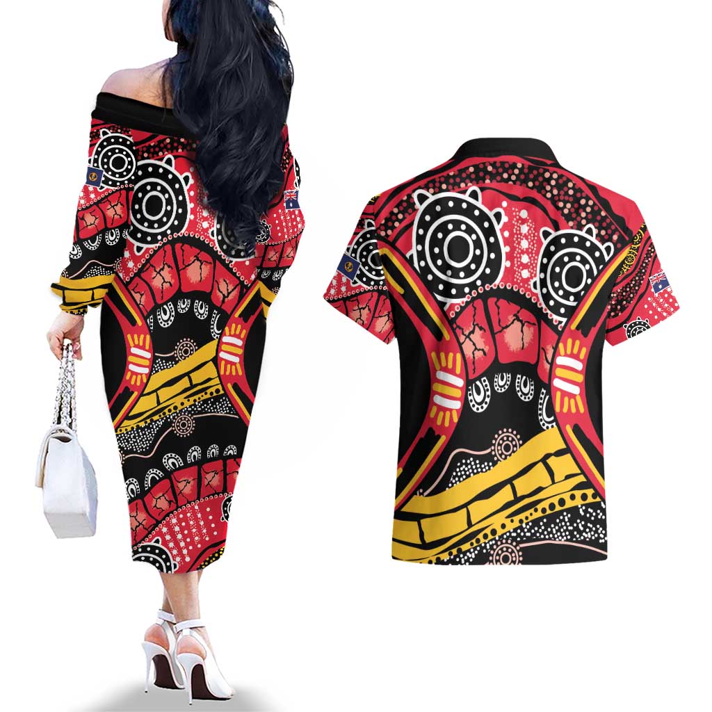 South Australia Festival State Wine State Couples Matching Off The Shoulder Long Sleeve Dress and Hawaiian Shirt