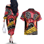 South Australia Festival State Wine State Couples Matching Off The Shoulder Long Sleeve Dress and Hawaiian Shirt