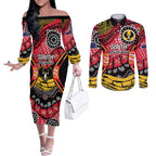 South Australia Festival State Wine State Couples Matching Off The Shoulder Long Sleeve Dress and Long Sleeve Button Shirt