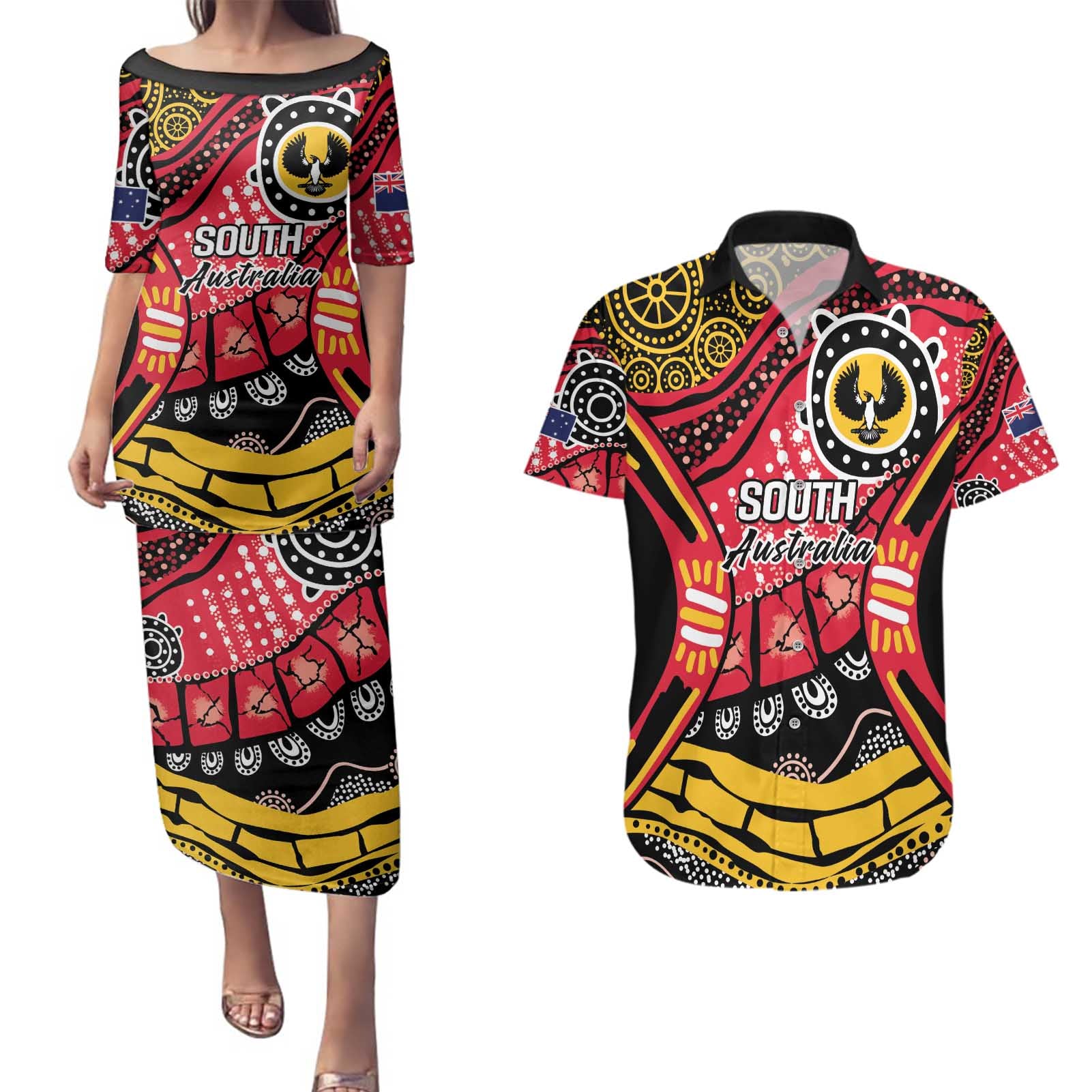South Australia Festival State Wine State Couples Matching Puletasi and Hawaiian Shirt