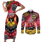 South Australia Festival State Wine State Couples Matching Short Sleeve Bodycon Dress and Long Sleeve Button Shirt