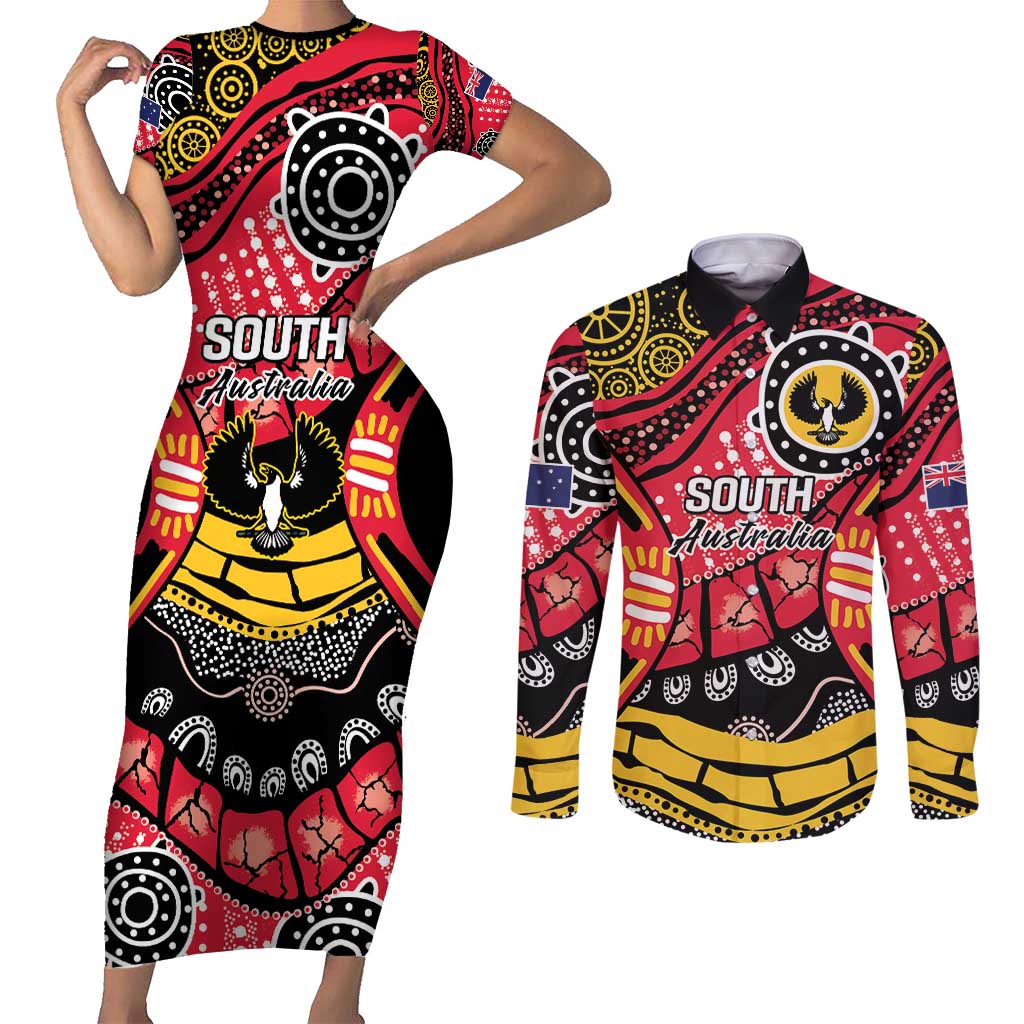South Australia Festival State Wine State Couples Matching Short Sleeve Bodycon Dress and Long Sleeve Button Shirt