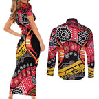 South Australia Festival State Wine State Couples Matching Short Sleeve Bodycon Dress and Long Sleeve Button Shirt