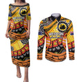 Western Australia Golden State Couples Matching Puletasi and Long Sleeve Button Shirt