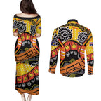 Western Australia Golden State Couples Matching Puletasi and Long Sleeve Button Shirt