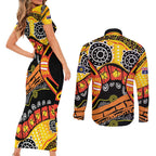 Western Australia Golden State Couples Matching Short Sleeve Bodycon Dress and Long Sleeve Button Shirt