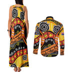 Western Australia Golden State Couples Matching Tank Maxi Dress and Long Sleeve Button Shirt