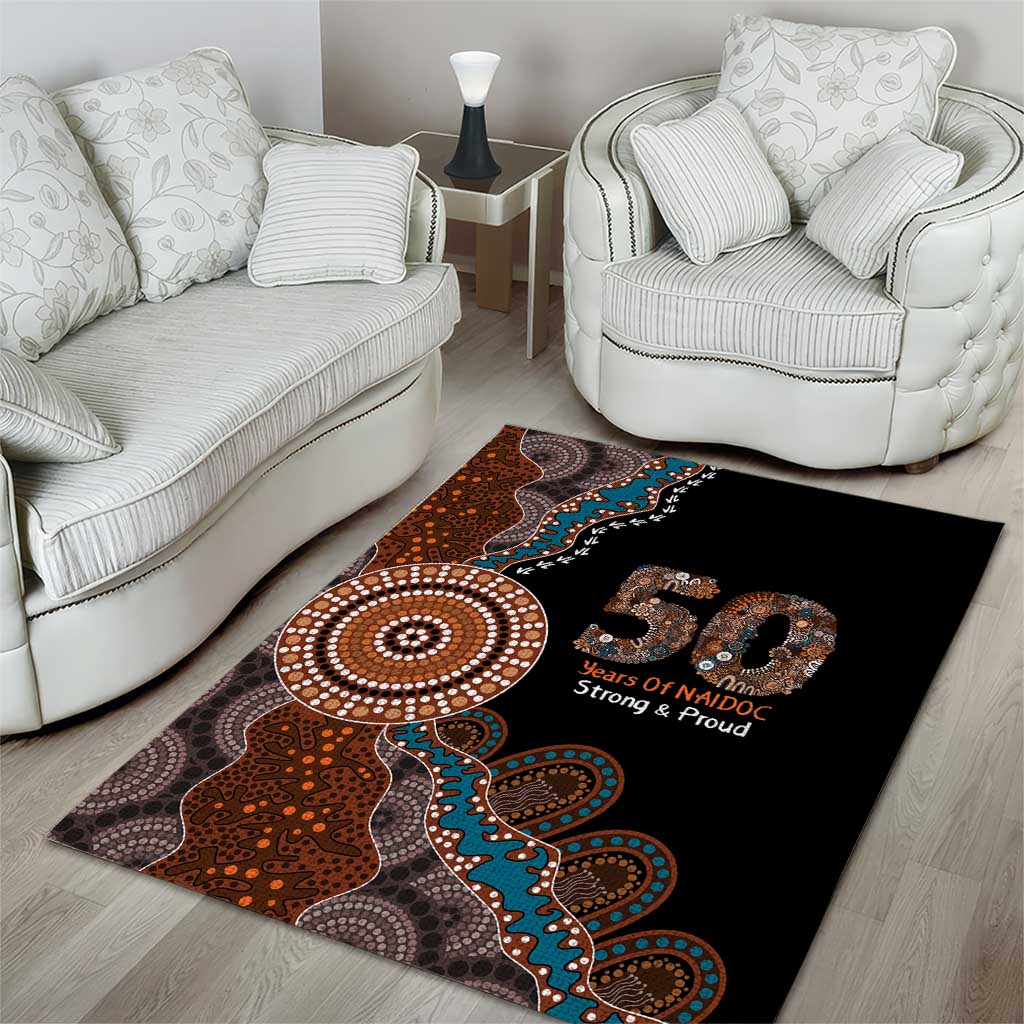 50 Years Of NAIDOC Area Rug Strong and Proud Aboriginal Dot Painting No1