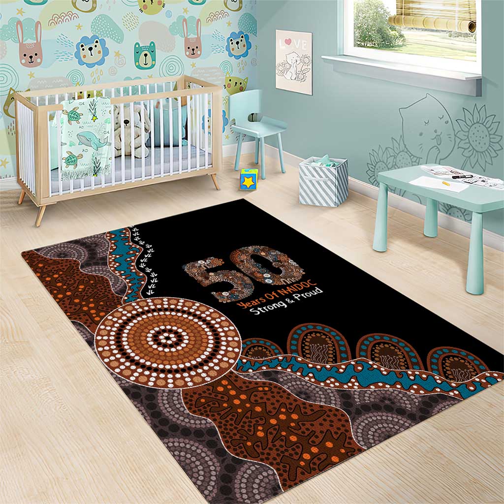 50 Years Of NAIDOC Area Rug Strong and Proud Aboriginal Dot Painting No1