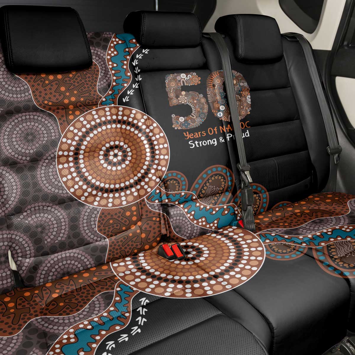 50 Years Of NAIDOC Back Car Seat Cover Strong and Proud Aboriginal Dot Painting No1