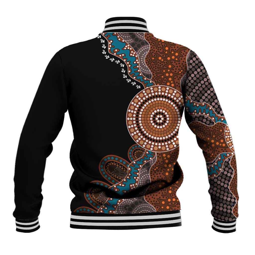 50 Years Of NAIDOC Baseball Jacket Strong and Proud Aboriginal Dot Painting No1
