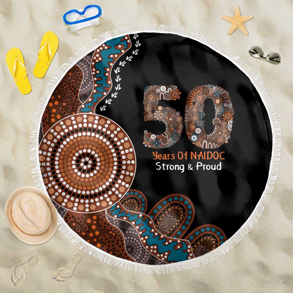 50 Years Of NAIDOC Beach Blanket Strong and Proud Aboriginal Dot Painting No1