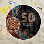 50 Years Of NAIDOC Beach Blanket Strong and Proud Aboriginal Dot Painting No1