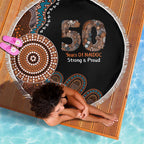 50 Years Of NAIDOC Beach Blanket Strong and Proud Aboriginal Dot Painting No1