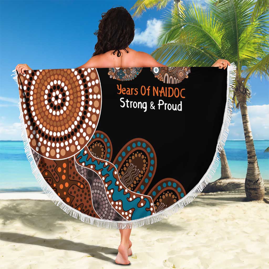50 Years Of NAIDOC Beach Blanket Strong and Proud Aboriginal Dot Painting No1