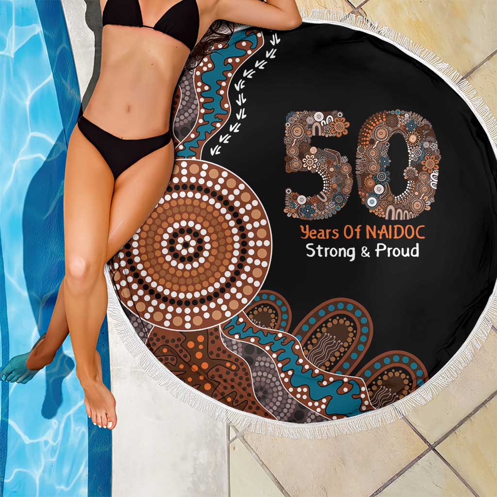 50 Years Of NAIDOC Beach Blanket Strong and Proud Aboriginal Dot Painting No1