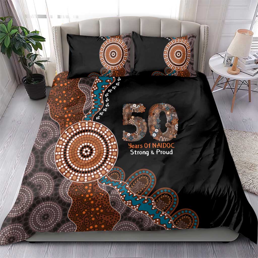 50 Years Of NAIDOC Bedding Set Strong and Proud Aboriginal Dot Painting No1