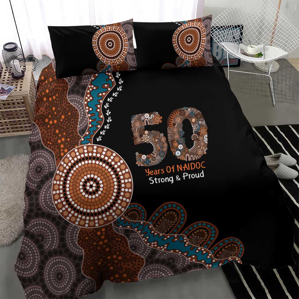 50 Years Of NAIDOC Bedding Set Strong and Proud Aboriginal Dot Painting No1