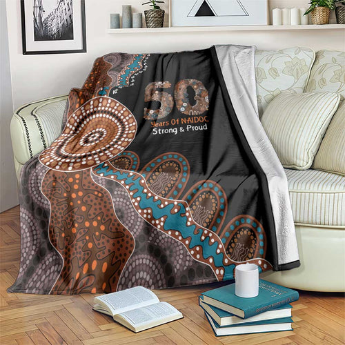 50 Years Of NAIDOC Blanket Strong and Proud Aboriginal Dot Painting No1