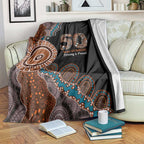 50 Years Of NAIDOC Blanket Strong and Proud Aboriginal Dot Painting No1