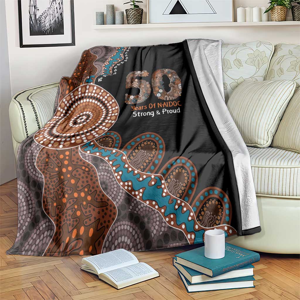 50 Years Of NAIDOC Blanket Strong and Proud Aboriginal Dot Painting No1
