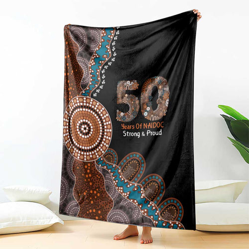 50 Years Of NAIDOC Blanket Strong and Proud Aboriginal Dot Painting No1