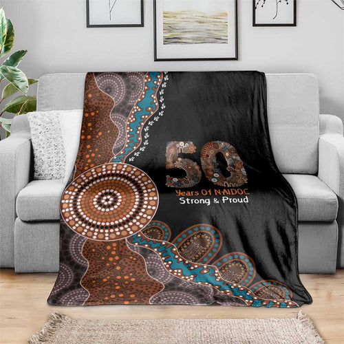 50 Years Of NAIDOC Blanket Strong and Proud Aboriginal Dot Painting No1