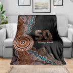 50 Years Of NAIDOC Blanket Strong and Proud Aboriginal Dot Painting No1