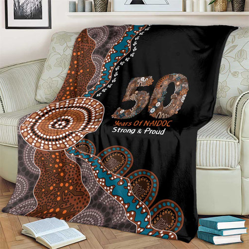50 Years Of NAIDOC Blanket Strong and Proud Aboriginal Dot Painting No1