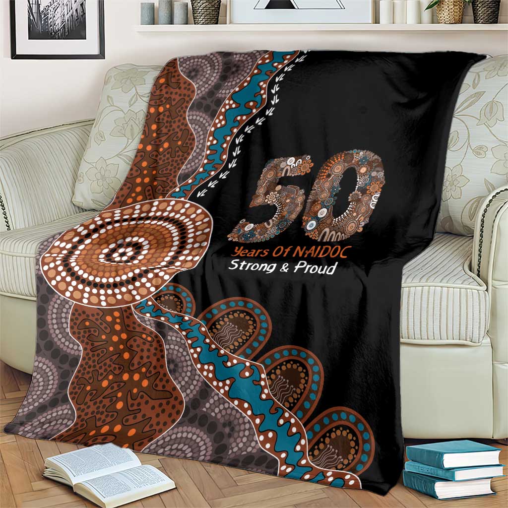 50 Years Of NAIDOC Blanket Strong and Proud Aboriginal Dot Painting No1