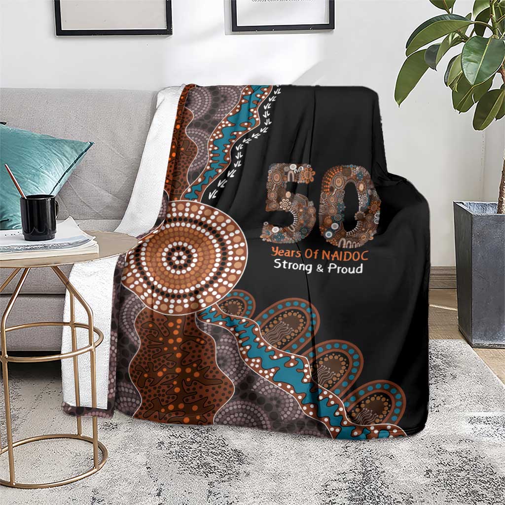 50 Years Of NAIDOC Blanket Strong and Proud Aboriginal Dot Painting No1