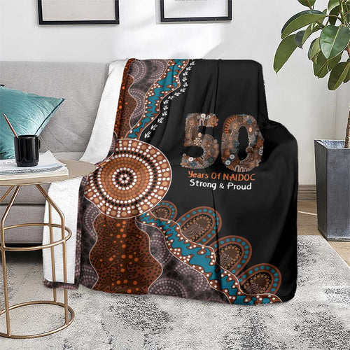 50 Years Of NAIDOC Blanket Strong and Proud Aboriginal Dot Painting No1