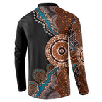 50 Years Of NAIDOC Button Sweatshirt Strong and Proud Aboriginal Dot Painting No1