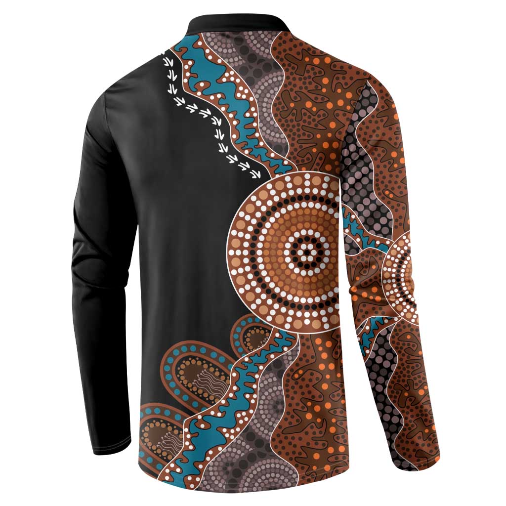 50 Years Of NAIDOC Button Sweatshirt Strong and Proud Aboriginal Dot Painting No1