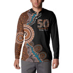 50 Years Of NAIDOC Button Sweatshirt Strong and Proud Aboriginal Dot Painting No1