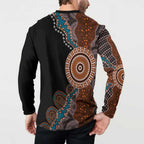 50 Years Of NAIDOC Button Sweatshirt Strong and Proud Aboriginal Dot Painting No1