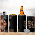 50 Years Of NAIDOC 4 in 1 Can Cooler Tumbler Strong and Proud Aboriginal Dot Painting No1