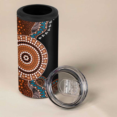 50 Years Of NAIDOC 4 in 1 Can Cooler Tumbler Strong and Proud Aboriginal Dot Painting No1